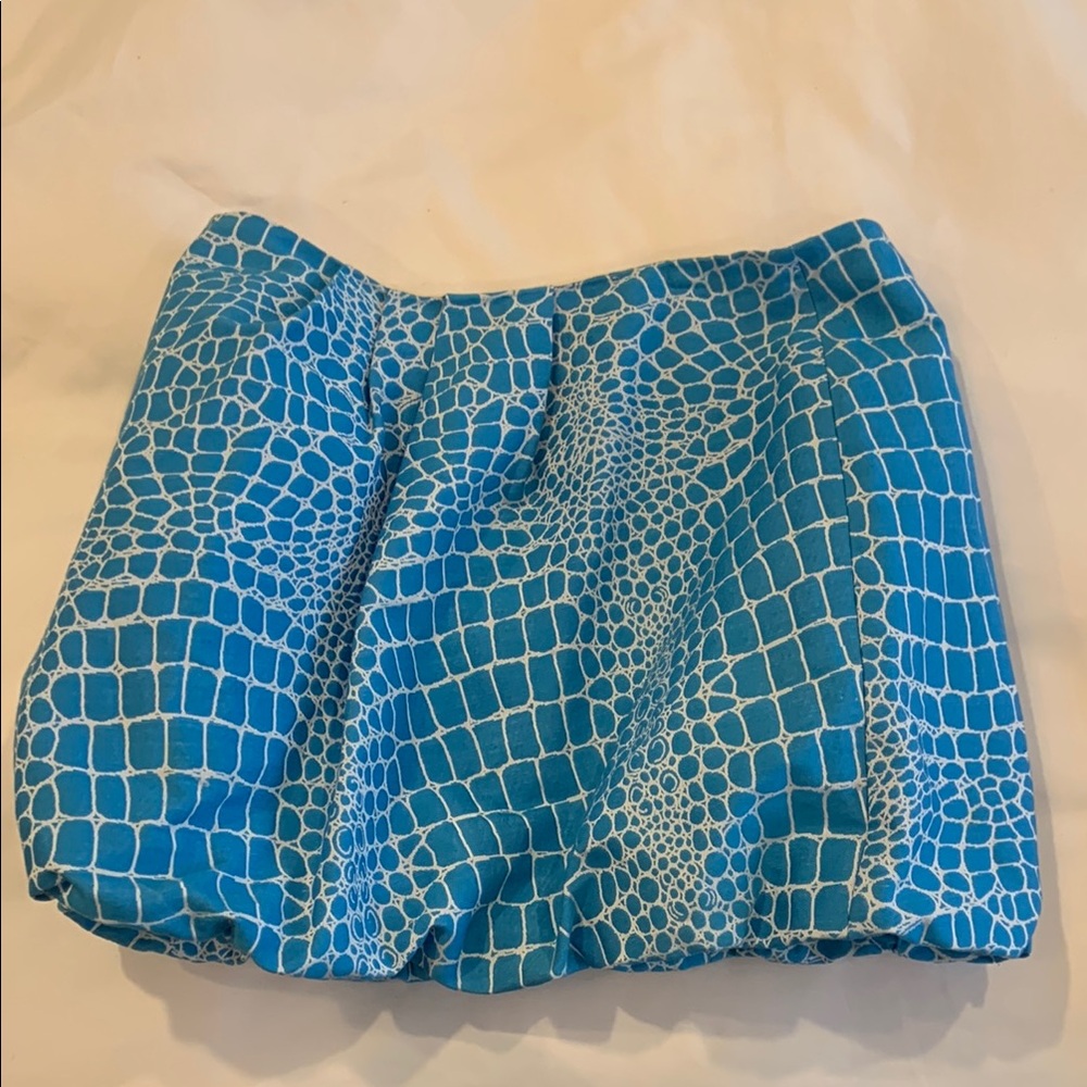 Tibi Blue and White Bubble Skirt